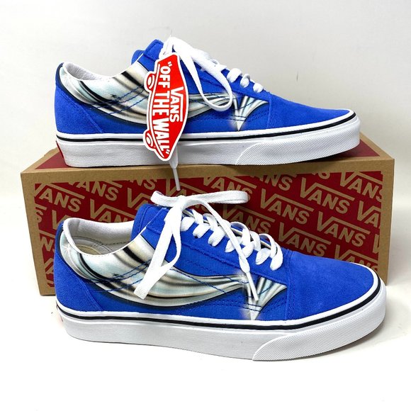 🍃 Sale 🍃 VANS Old Skool Warp Nebulas Blue Suede Women's Size 8 VN0A4U3B21P - Picture 1 of 10